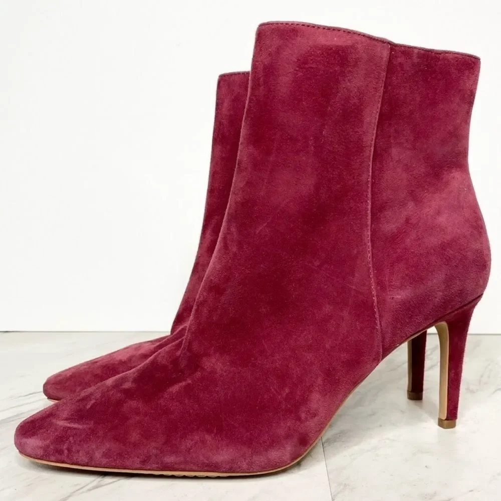 Vince Camuto Allost Stiletto Bootie in Fired Brick Suede Size 9M - Picture 1 of 7